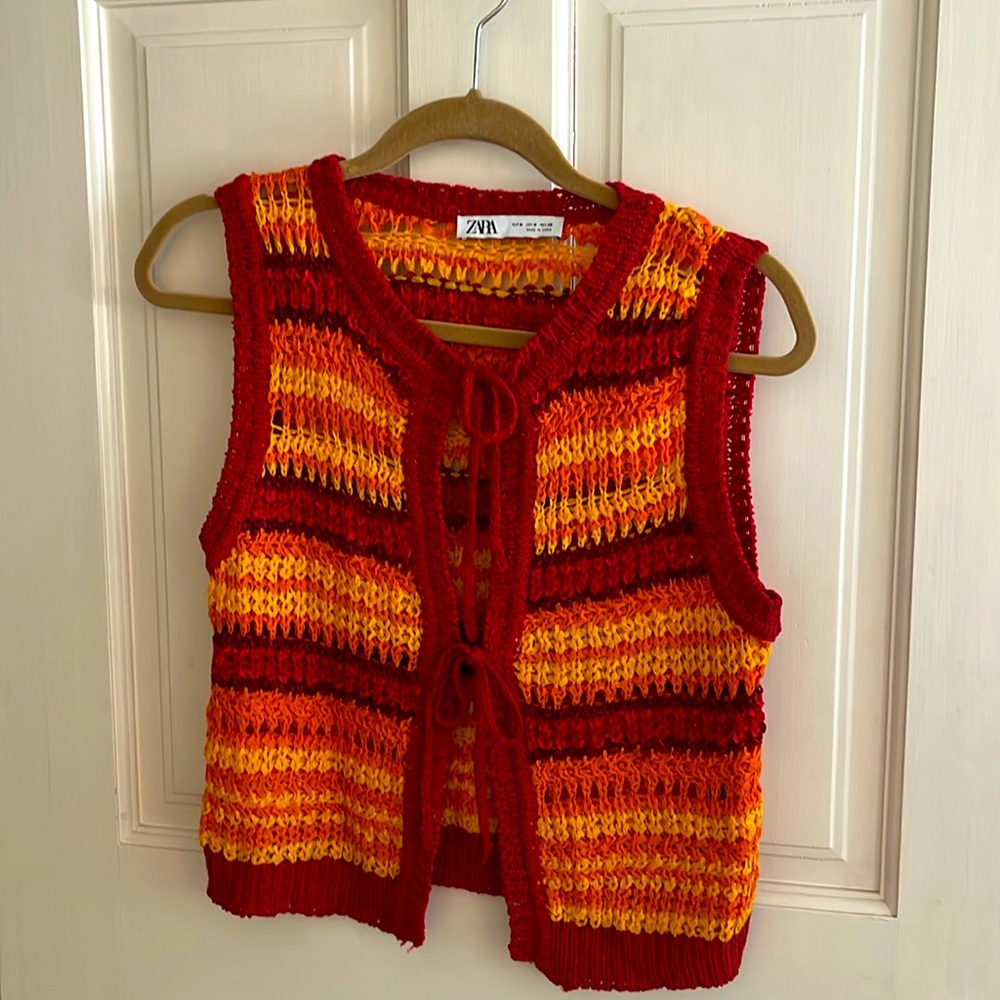 Boho crocheted vest.